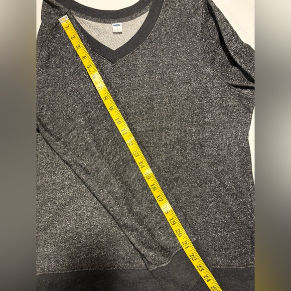 Large blue v neck Old Navy french terry sweatshirt with waistband, L - Picture 5 of 10